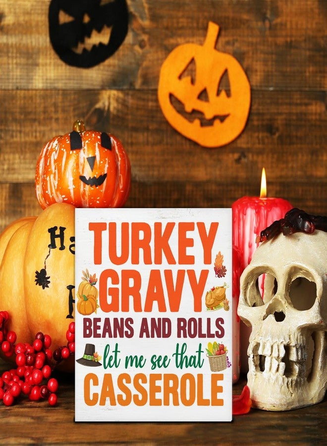 PIXCEOS Thanksgiving Decorations Funny Thanksgiving Decor Turkey Wooden Block Sign Home Indoor Decor 5 x 5 Inches - Image 5